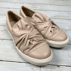 Mia Zoe Bow Slip On Shoes Sneakers Blush Pink Cream Color Size 7.5